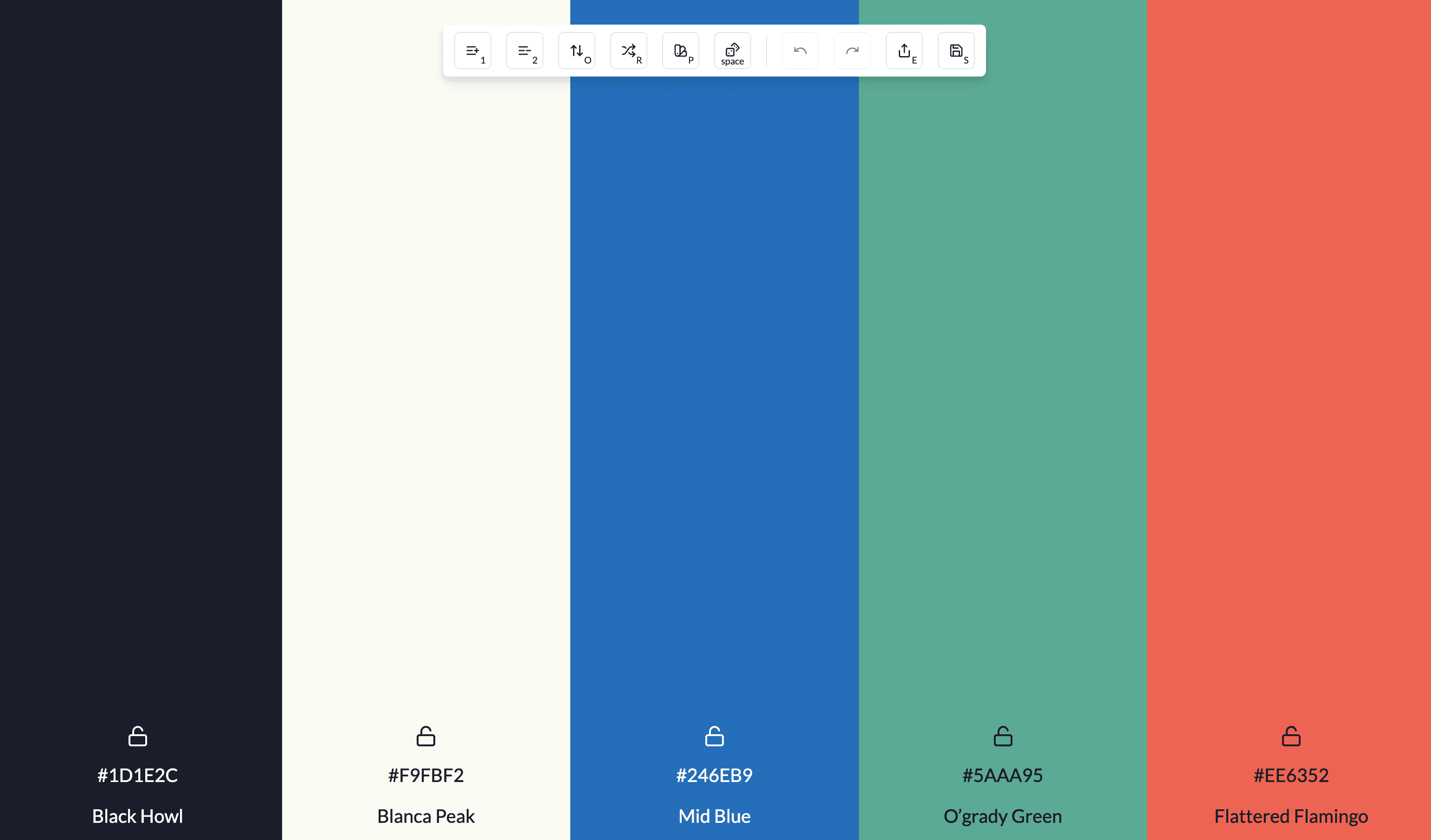 Color palette generator view